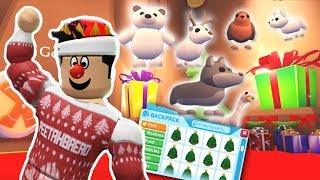 THE NEW CHRISTMAS ADOPT ME UPDATE I GOT ALL THE NEW PETS TOYS AND SLEDS [upl. by Nhojleahcim893]