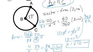 How to find the radius in a sector problem [upl. by Nosecyrb]