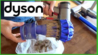 HOW TO CLEAN THE DYSON V6 VACUUM CLEANER  DEEP CLEANING THE DYSON CORDLESS VACUUM [upl. by Yeniar930]